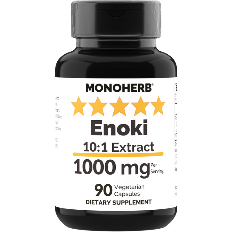 MONOHERB Enoki Mushroom Extract 1000 mg - 90 Vegetarian Capsules