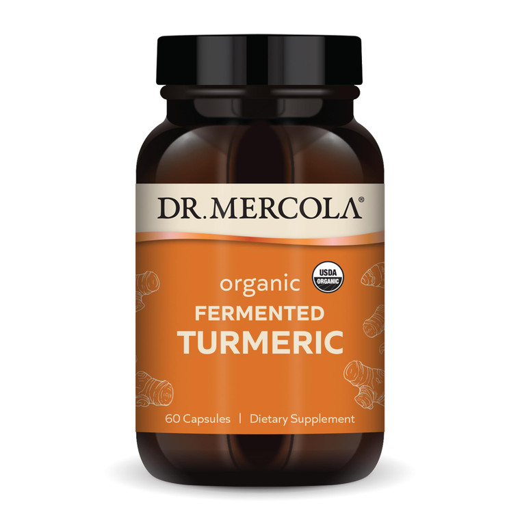 Dr. Mercola Organic Fermented Turmeric - 370 mg Fermented Turmeric - High-Bioavailability Curcuminoids - USDA Organic, Non-GMO, Gluten-Free & Soy-Fre