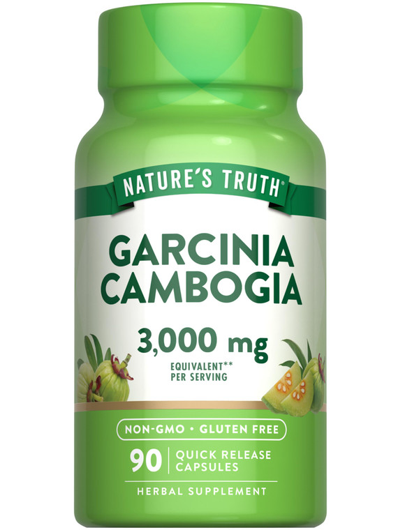 Nature's Truth Garcinia Cambogia 3,000mg | 90 Pills | Plus Chromium Picolinate | Non-GMO and Gluten Free Supplement