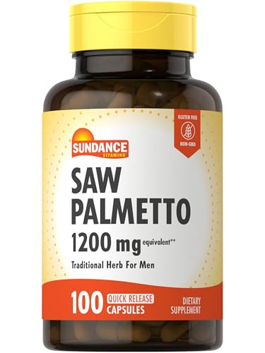 Sundance Saw Palmetto 1200mg for Men | 100 Quick Release Capsules | Non-GMO & Gluten Free Supplement