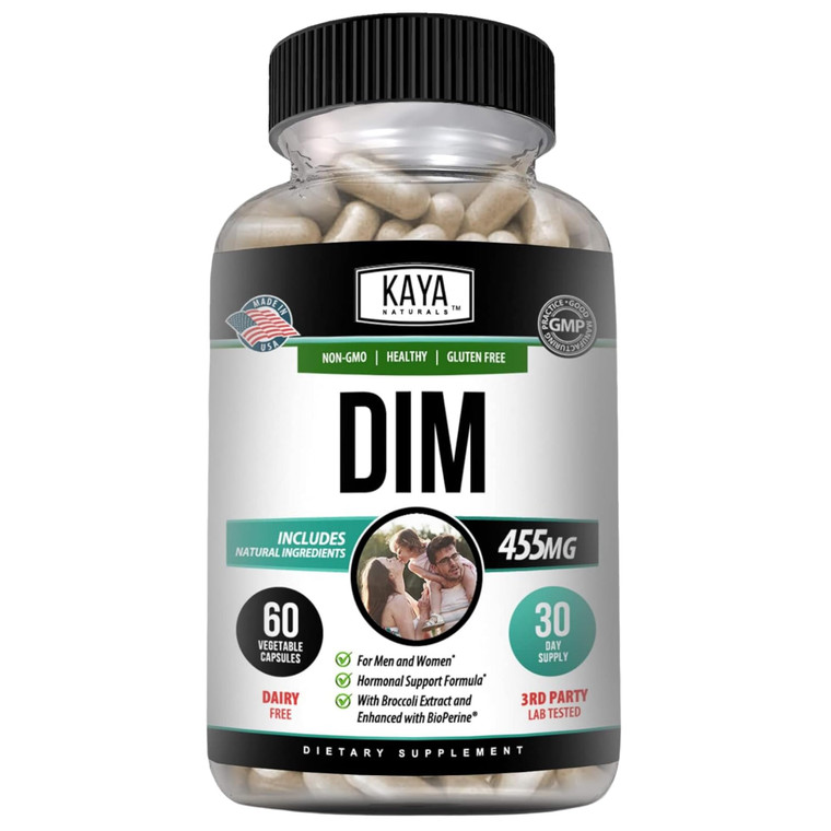 Kaya Naturals DIM Ultra | Supplement for Women and Men | Vegetable Capsules with Broccoli Extract & BioPerine | Herbal Supplement for Hormonal Suppor