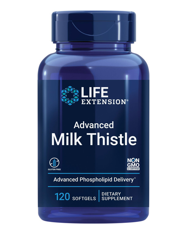 Life Extension Advanced Milk Thistle, Liver Health Supplement, Liver Detox, Cell Division, silymarin, silybin, bioavailable, Gluten Free, Non-GMO, 12