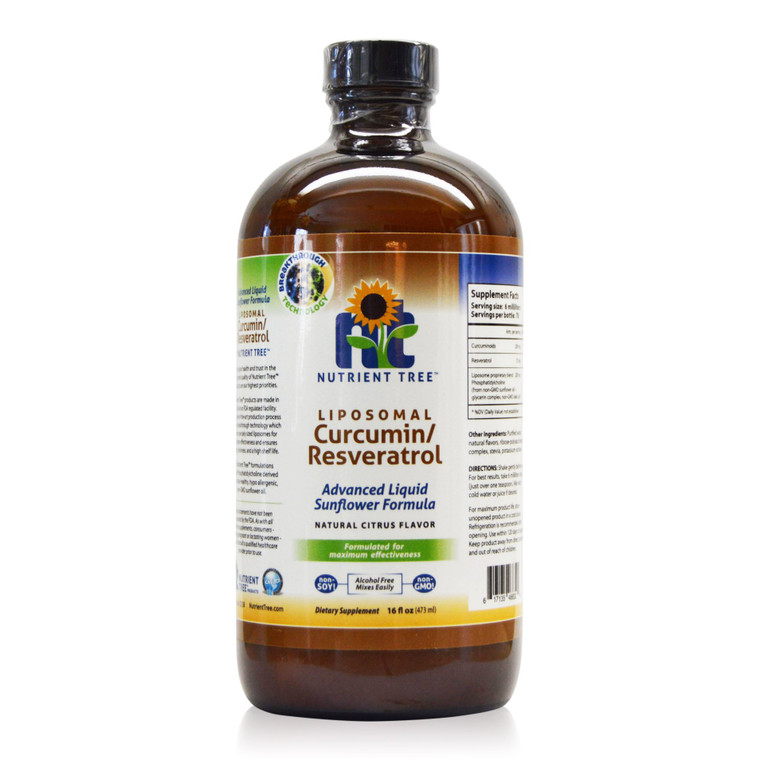 Nutrient Tree Liposomal Curcumin(Turmeric)/Resveratrol, 78 Doses, Alcohol Free, Non-Soy, Non-GMO, Made in USA