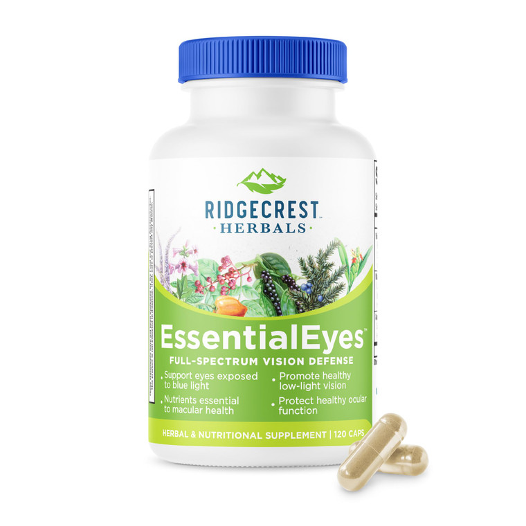 Ridgecrest Herbals EssentialEyes, Natural Eye Vitamin Supplements, Contains Lutein, Zeaxanthin, Bilberry Extract, Supports Eye and Vision Health (120