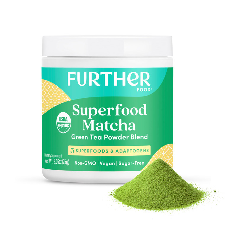 Further Food Premium Matcha Green Tea Powder USDA Organic Japanese Matcha Powder, Natural Energy + Focus + Boost Immune System, Antioxidant Plant-Bas