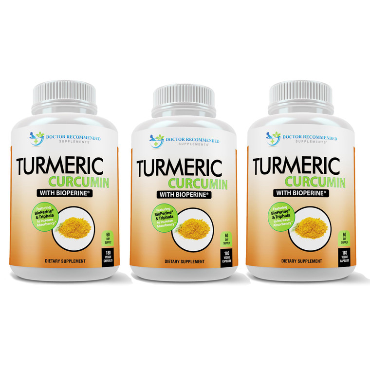 Turmeric Curcumin Supplement - 2250mg/d - Veggie Caps - 95% Curcuminoids with Black Pepper Extract (Bioperine) - 750mg Capsules - 100% Organic - Most