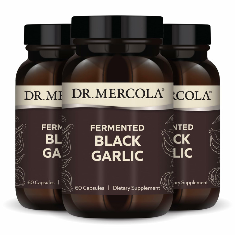 Dr. Mercola Fermented Black Garlic, 90 Servings (180 Capsules), Dietary Supplement, Supports Immune Health, Non-GMO