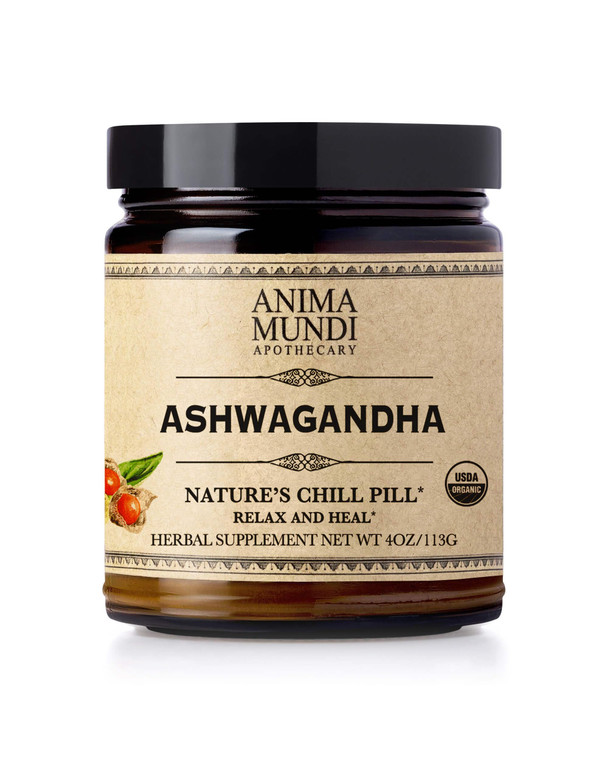 Anima Mundi Ashwagandha Powder - Organic Ashwagandha Root Powder Sourced from India - Commonly Known as Indian Ginseng Root Powder - Calming Herbal S