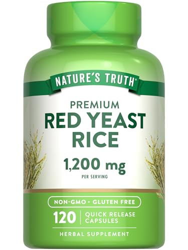 Nature's Truth Red Yeast Rice Capsules 1200 mg | 120 Count | Non-GMO & Gluten Free Supplement