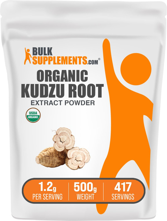 BulkSupplements.com Organic Kudzu Root Extract Powder - Kudzu Root Supplement, Herbal Supplement - Gluten Free, 1.2g per Serving, 500g (1.1 lbs) (Pac