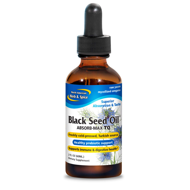 NORTH AMERICAN HERB & SPICE Black Seed Oil Absorb-Max TQ - 2 fl. oz. - Sublingual Mycellized Drops - Immune Support & Digestive Health - Oil of Orega
