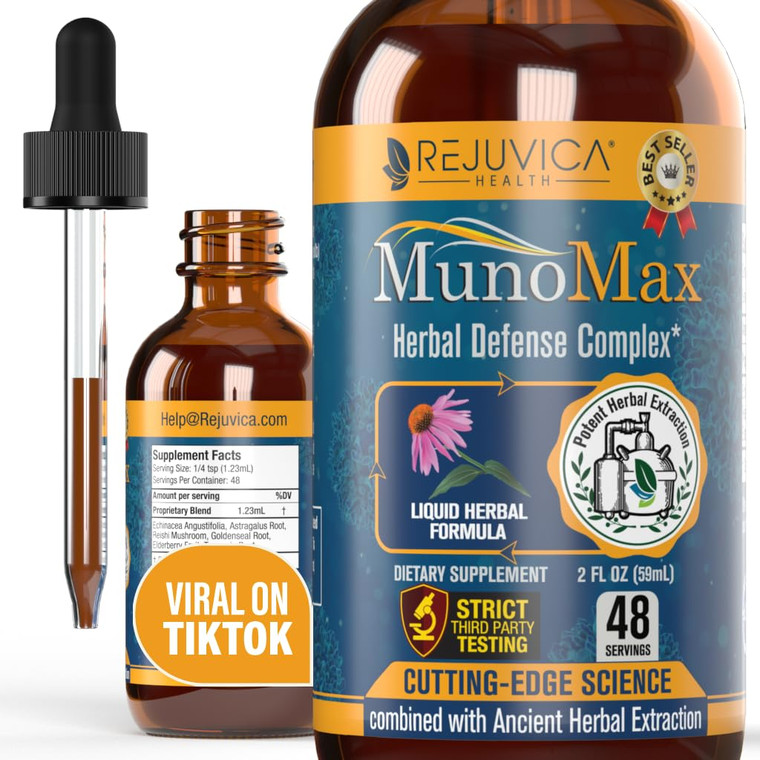 MunoMax - Advanced Immune Support Supplement - Liquid Delivery for Better Absorption - Echinacea, Astragalus, Reishi, Goldenseal, Elderberry & More!