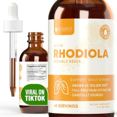 Active Rhodiola - Rhodiola Root Extract with Natural Occuring Rosavins, Liquid Delivery for Better Absorption - Supports Energy Levels and Stress Rel
