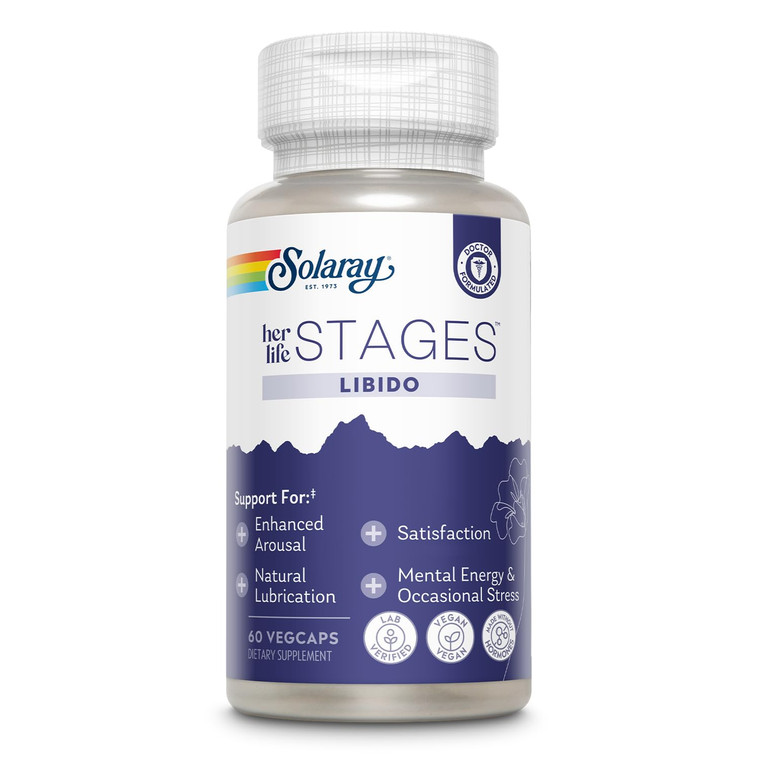 SOLARAY Libido her Life Stages - Supports Natural Lubrication and Libido Increase for Women - Shatavari, Fenugreek, Organic Ashwagandha Capsules - Ma