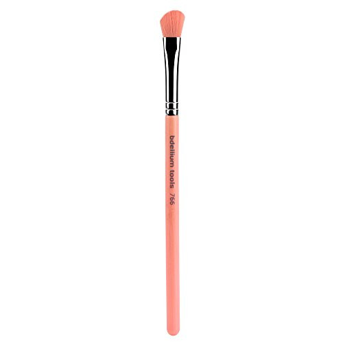 Bdellium Tools Professional Makeup Brush - Pink Bambu Series 766 Angled Shadow - With Soft Synthetic Fibers, For Applying Eyeshadow (Pink, 1pc)