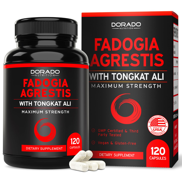 Fadogia Agrestis and Tongkat Ali Supplement Performance Blend - (120 Capsules) - Maximum Strength - Drive, Athletic Performance & Muscle Mass - Glute