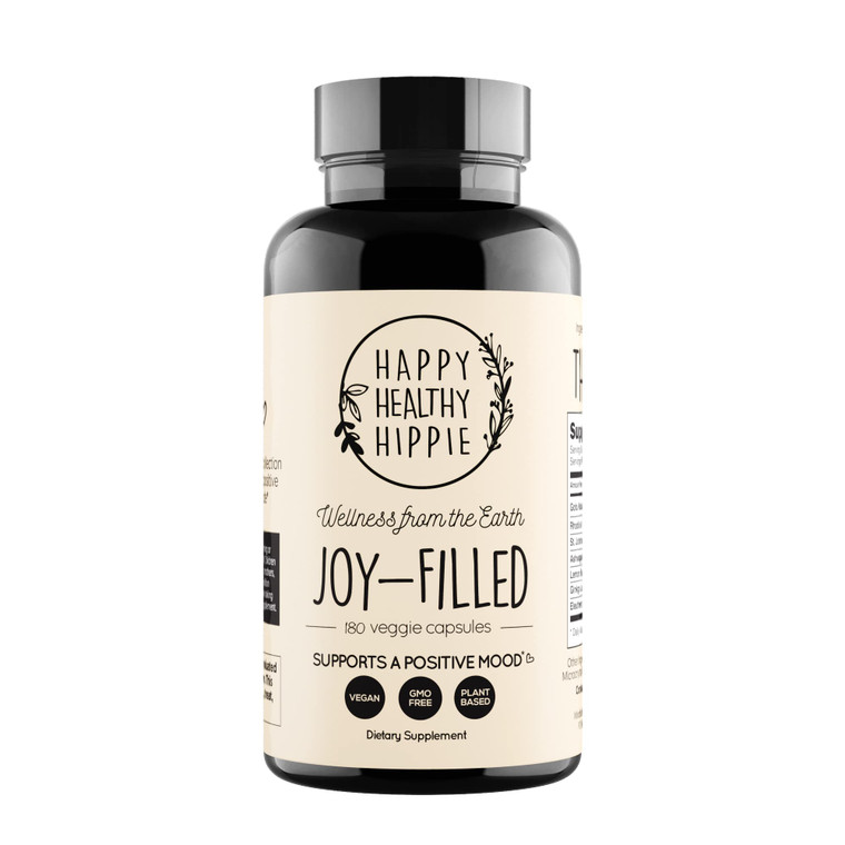 Joy-Filled Mood Support Supplement - 7 Herb Complex + St. Johns Wort (180 Ct) | Rhodiola Rosea, Eleuthero, Ashwagandha | Stress Relief  Helps Calm T
