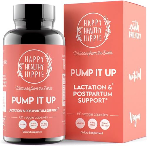 Happy Healthy Hippie Pump It Up Lactation Supplement  Postnatal Vitamins for Women Breastfeeding | Supports Breast Milk Supply Increase | Fennel See