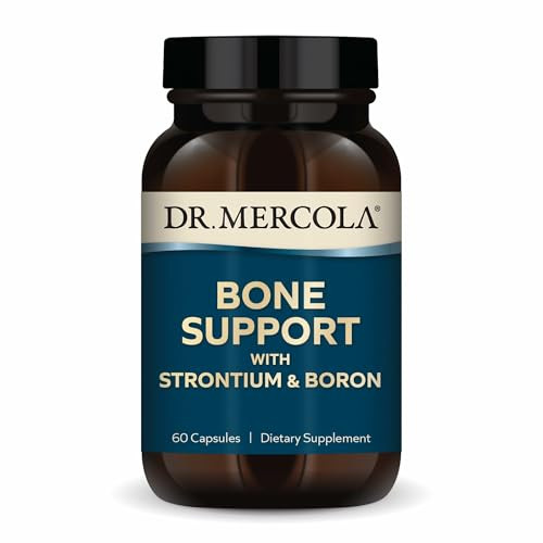 Dr. Mercola Bone Support with Strontium & Boron - Supports Bone Strength - Silica, Manganese & Trace Minerals - Non-GMO, Gluten-Free & Soy-Free - 60