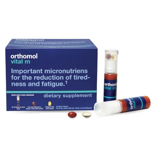 Orthomol Vital M  Daily Multivitamin for Men, Vitamins A, B, C, D3, E, K, Zinc, Iodine & Omega-3, Supports Energy, Vitality, Immune Health & Metabol