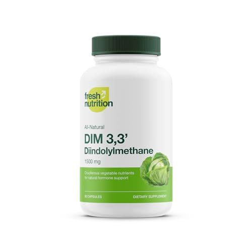 DIM Supplement 500mg - Diindolylmethane for Estrogen Metabolism, Hormonal Health, Acne & Antioxidant Support  Vegan, Non GMO, Gluten-free - 90 Capsu