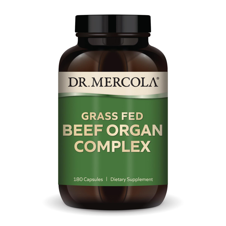 Dr. Mercola Grass Fed Beef Organ Complex - Supports Whole Body Wellness - Freeze-Dried Organ Blend - Non-GMO - Gluten-Free - 180 Capsules