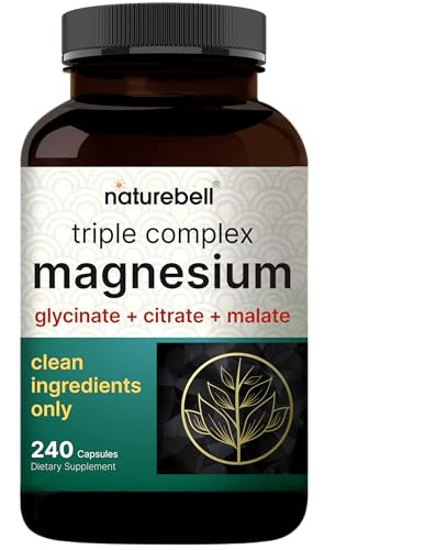 Magnesium Complex 1,000mg, 240 Capsules | Triple Magnesium Complex with Glycinate, Citrate, & Malate | Chelated & Purified for Better Absorption | Fi