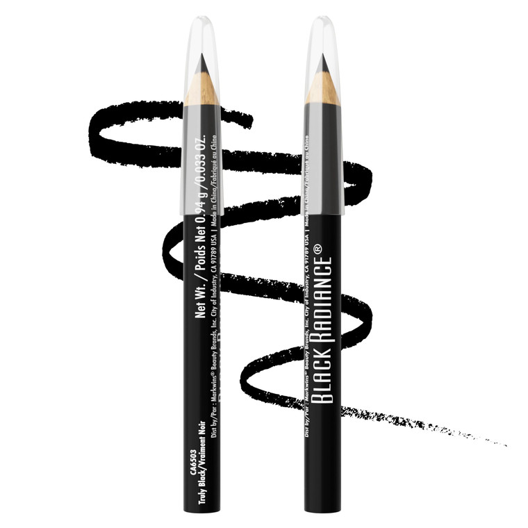 Black Radiance Twin Pack Eyeliner Pencil, Creamy Dual-Purpose Formula for Eyes & Brows, Intense Black Pigments, Long-Lasting Definition - Truly Black