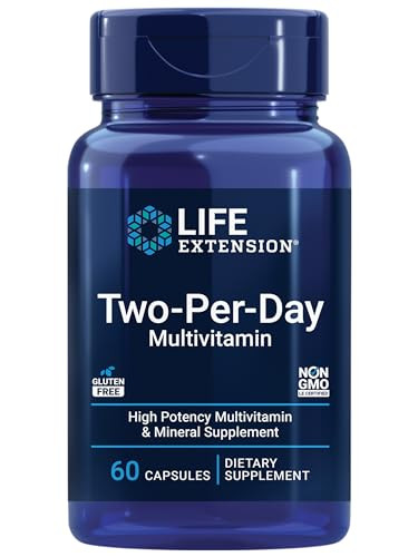 Life Extension Two-Per-Day Multivitamin - for Heart, Brain, Blood Vessel & Cellular Health  Essential Vitamins & Minerals for Well-Being - Two Per D