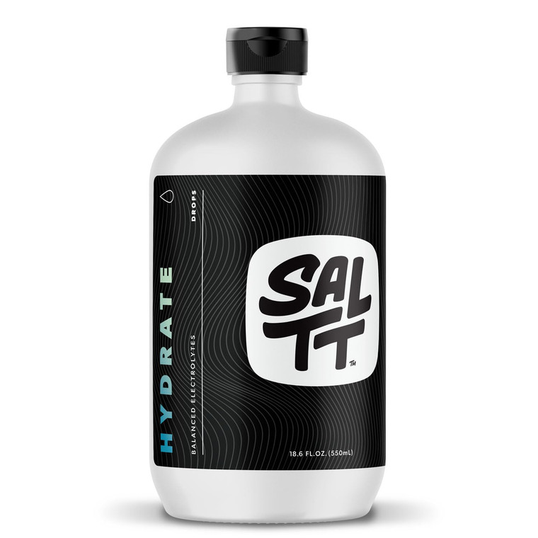 SALTT - Hydrate (18.6 oz) - Electrolytes Drops - Energy Boost - Sodium, Potassium, Magnesium, Zinc, Copper - Unflavored - Ultra Low Carb - Zero Sugar