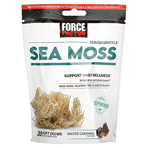 Force Factor Sea Moss Soft Chews, Support Immunity, Digestion, and Heart Health, Irish Sea Moss Superfood & Antioxidants Supplement, Non-GMO, Gluten-