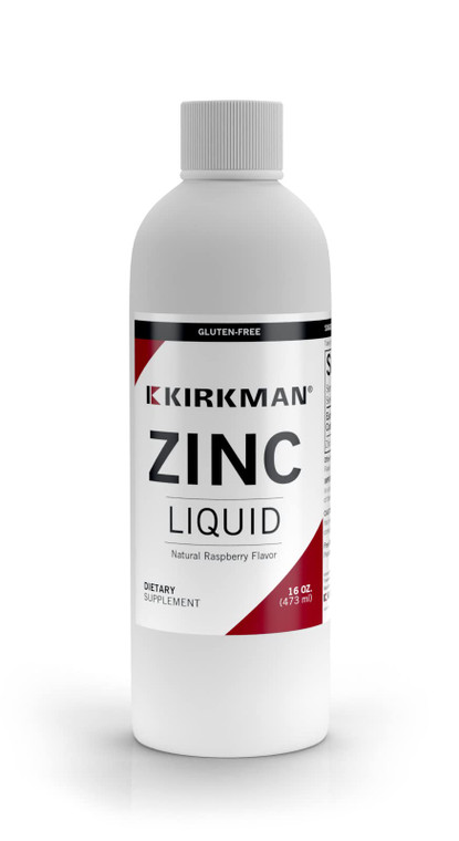 Kirkman  Zinc Liquid - New Formulation  16 oz  Flavored with Natural Raspberry  Free of Common Allergens