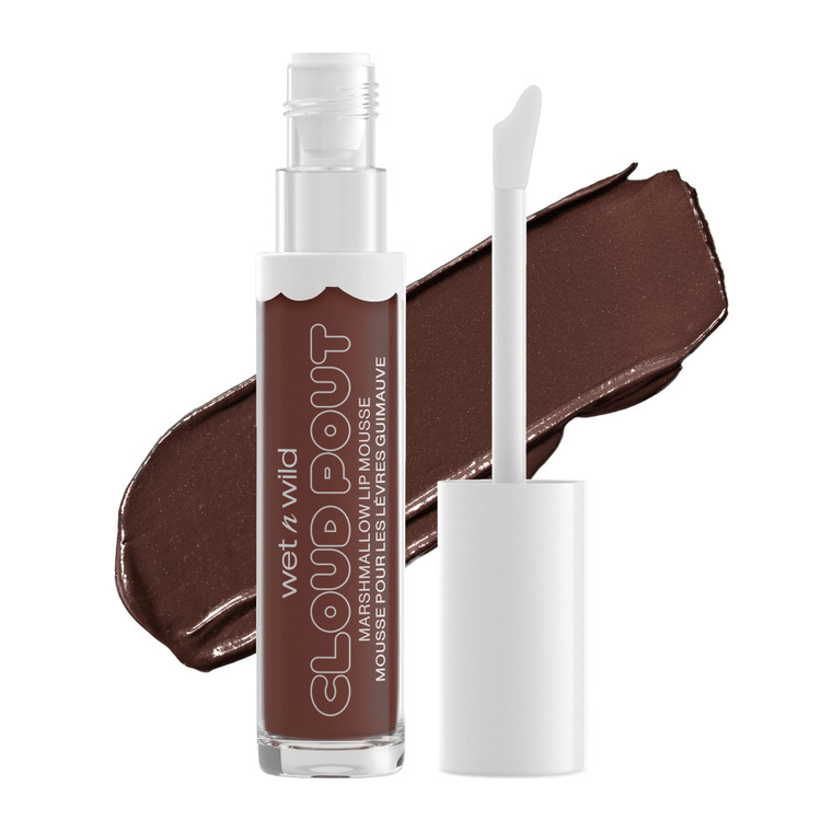 wet n wild Lip Cream Cloud Pout w/Marshmallow, Dark Brown Love You Smore | Argan Oil | Vitamin E | Marshmallow Flavored