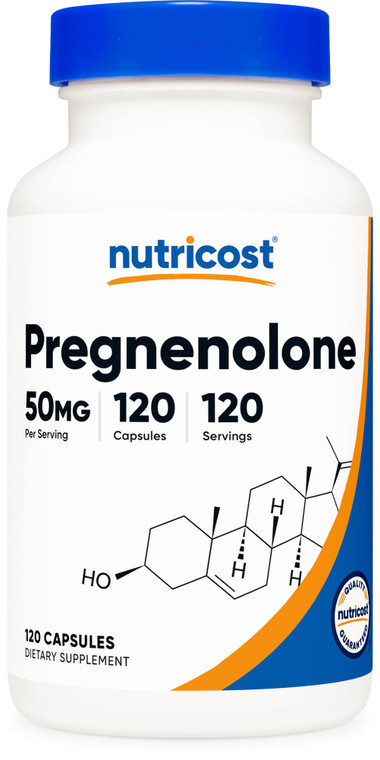 Nutricost Pregnenolone 50mg, 120 Capsules - Non-GMO, Gluten Free, Vegetarian Capsules