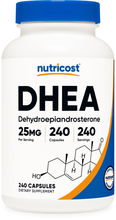 Nutricost DHEA 25mg, 240 Capsules - Gluten Free, Soy Free, Non-GMO, Supplement