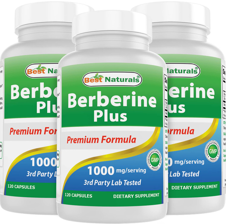 Best Naturals Berberine Plus 1000 mg/Serving 120 Capsules (120 Count (Pack of 3))