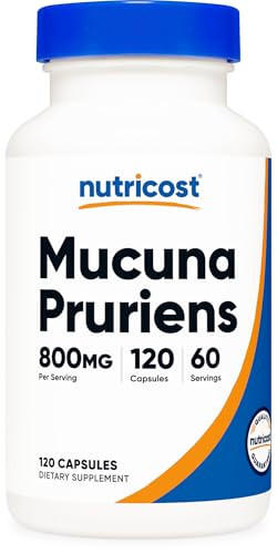 Nutricost Mucuna Pruriens 400mg, 120 Capsules - 800mg Per Serving, Veggie Caps, from Mucuna Pruriens Seed