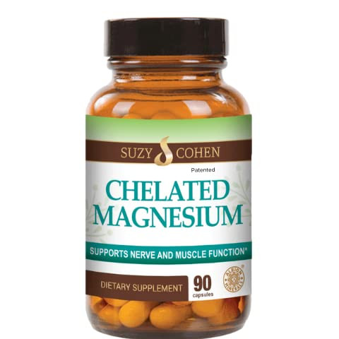 Chelated Magnesium Capsules - Supports Nerve and Muscle Function - 90 Capsules - by Suzy Cohen, RPh