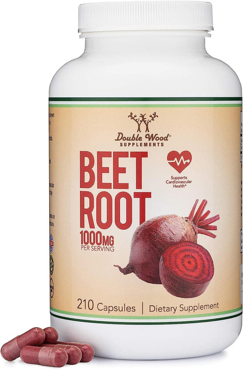 Beet Root Powder Capsules (Organic and Vegan) (210 Count, 1,000mg Per Serving) - Super Food from Beets with High Nitrate for Overall Health Support b