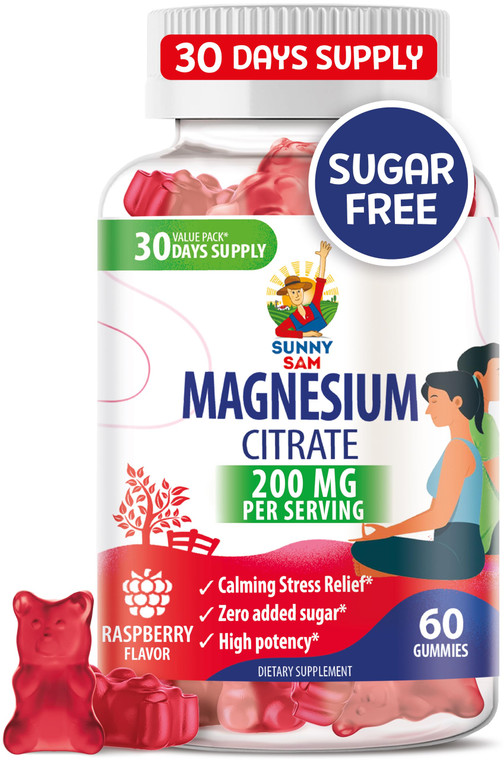 Magnesium Gummies for Kids & Adults - 200mg - Calm Magnesium Chews - Magnesium Citrate Chewable Supplement for Mood & Muscle Support