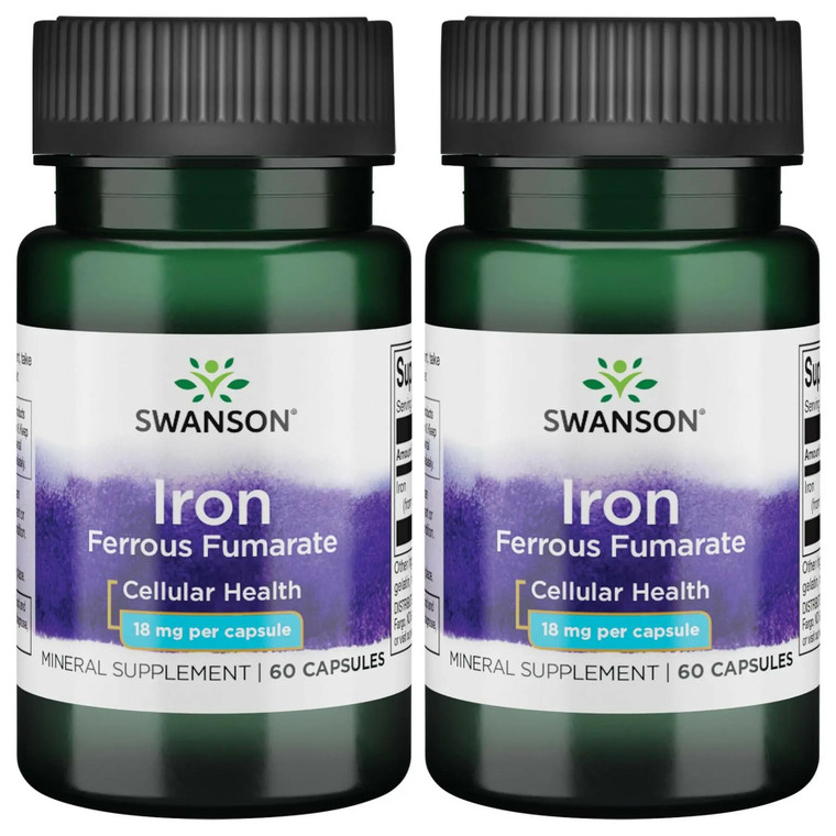 Swanson Iron (Ferrous Fumarate) - Mineral Supplement Promoting Energy Support - High-Concentration Formula Assists in Oxygen Delivery & Fatty Acid Me
