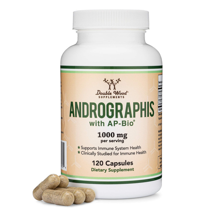 Andrographis Capsules Max Andrographides - 1,000mg Serving Size (120 Capsules) with AP-Bio (Patented Andrographis Paniculata Extract) - Clinically St