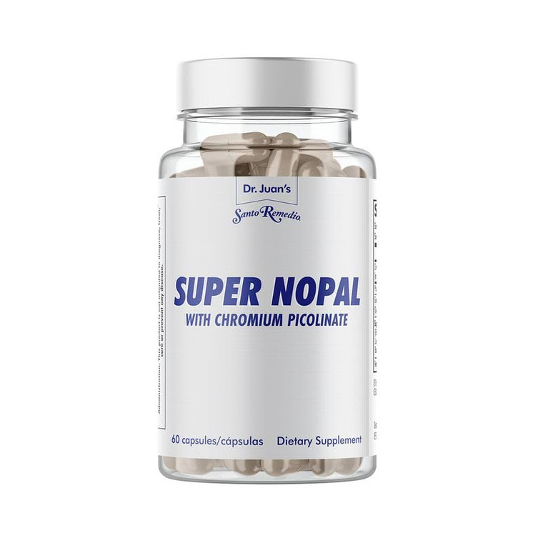 Santo Remedio Super Nopal, Exclusive Formula with Nopal, Gurmar (Gymnema Silvestre), Chromium Picolinate and Vanadyl Sulfate. 60 Capsules (30 Serving