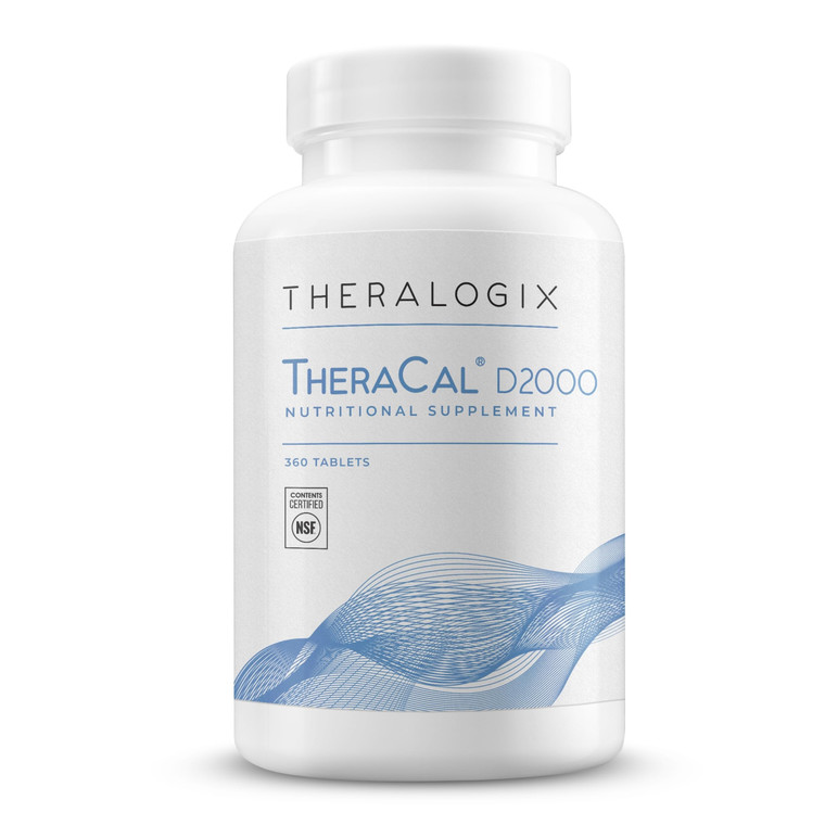 Theralogix TheraCal D2000 - Bone Health Support Supplement with Calcium, Magnesium, Vitamin D3, Vitamin K2 & Boron* - 90-Day Supply - NSF Certified -