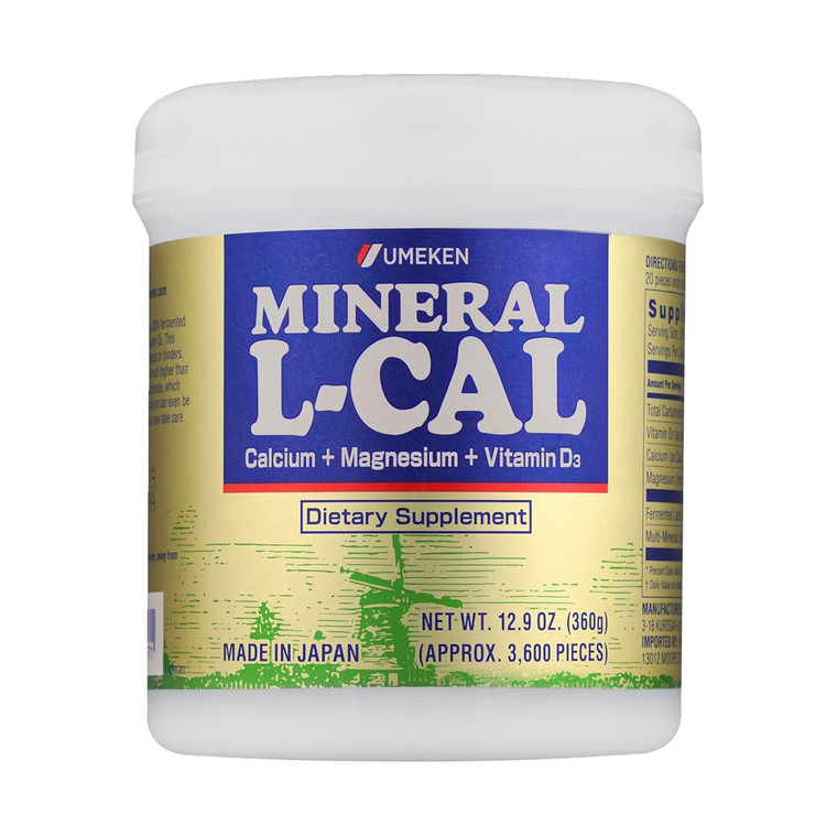 Umeken Mineral L-Cal Calcium with Vitamin D3, 6 Month Supply, Water Soluble Ball Format with Magnesium & Minerals, Fast Absorbing Calcium Magnesium D