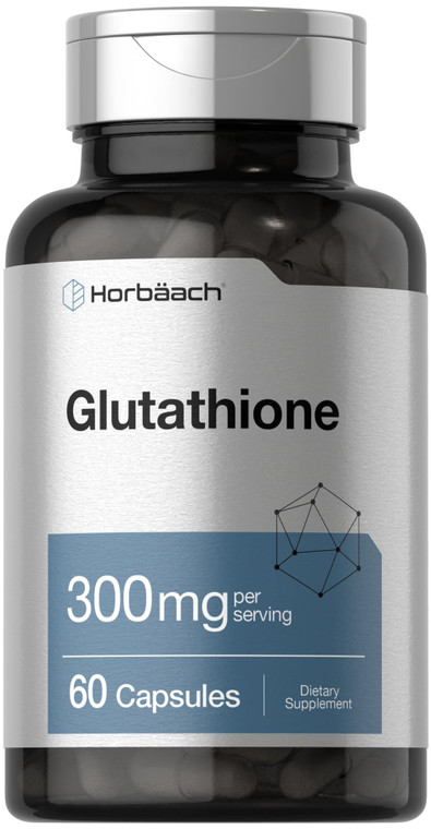 Horbaach Glutathione Supplement | 300mg | 60 Capsules | Non-GMO & Gluten Free | Reduced Form