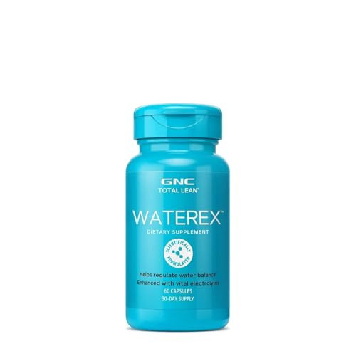 GNC Total Lean Waterex, Helps Regulate Water Balance, Enhanced with Vital Electrolytes, 60 Capsules