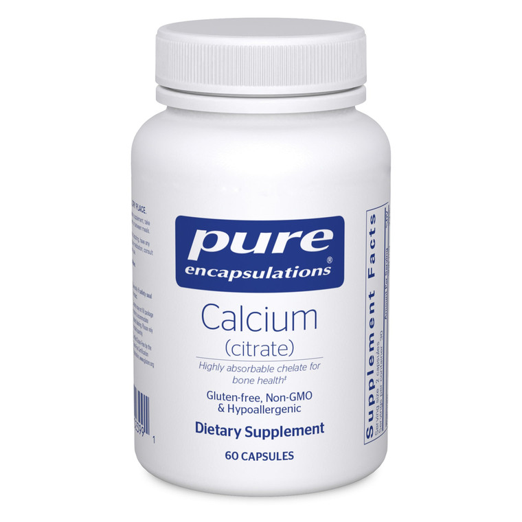 Pure Encapsulations Calcium (Citrate) - Supplement for Bone, Teeth, Colon, and Cardiovascular Health Support* - with Premium Calcium Citrate - 60 Cap