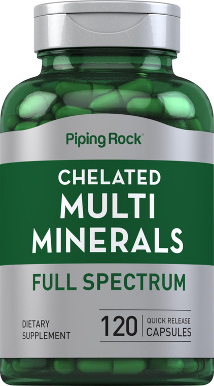 Piping Rock Mega Multi Mineral Chelated Supplement | 120 Capsules | for Men and Women | Iron Free | Non-GMO, Gluten Free
