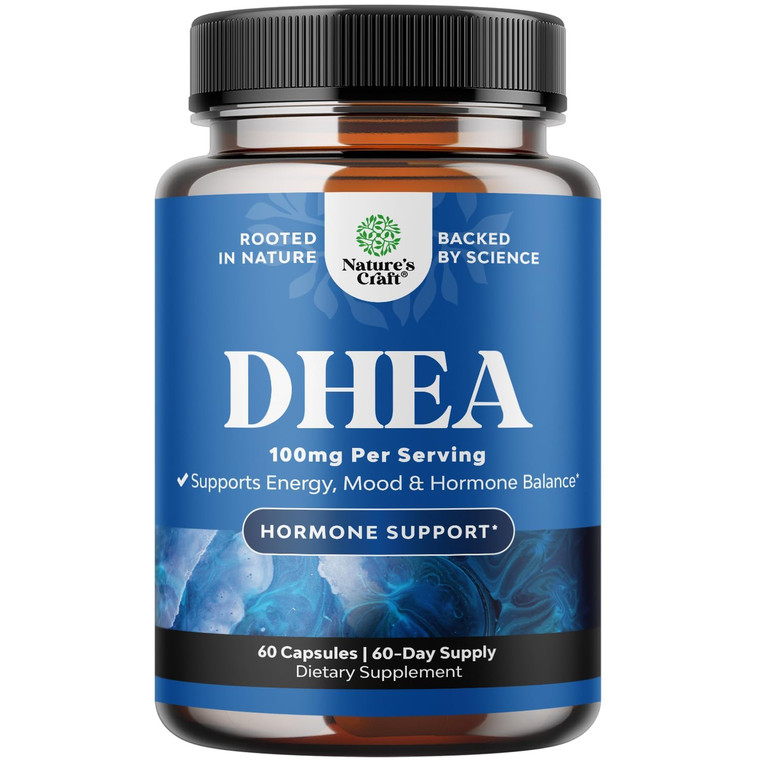 DHEA Supplement for Women & Men - Pure DHEA 100mg for Hormone Balance, Improves Mood Stability, Brain Function, Immune System, Energy & Fertility - D